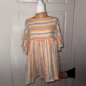 Free People Summer Nights Striped Dress Tunic NWOT Size XS